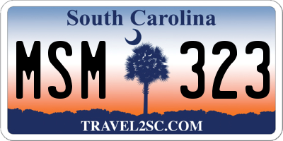 SC license plate MSM323