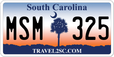SC license plate MSM325