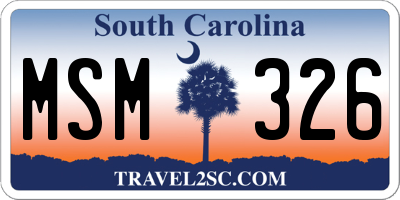 SC license plate MSM326