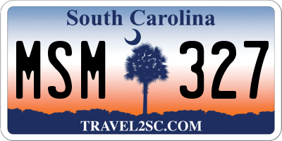 SC license plate MSM327