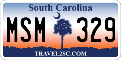 SC license plate MSM329