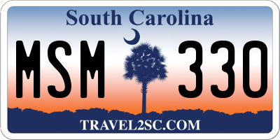 SC license plate MSM330