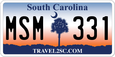 SC license plate MSM331