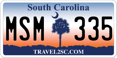 SC license plate MSM335