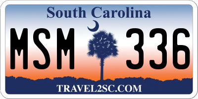 SC license plate MSM336