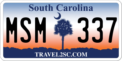 SC license plate MSM337