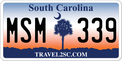 SC license plate MSM339