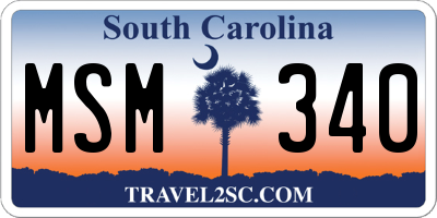 SC license plate MSM340