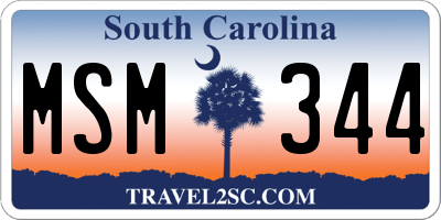 SC license plate MSM344