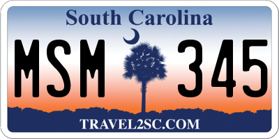 SC license plate MSM345