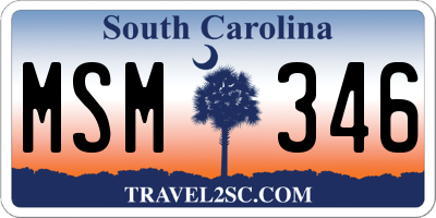 SC license plate MSM346