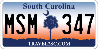 SC license plate MSM347