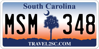 SC license plate MSM348