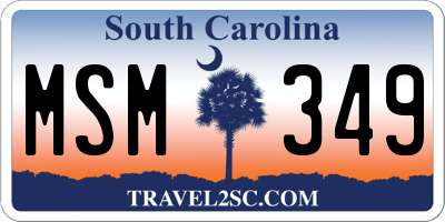 SC license plate MSM349
