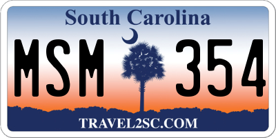 SC license plate MSM354
