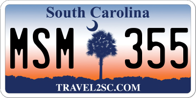 SC license plate MSM355