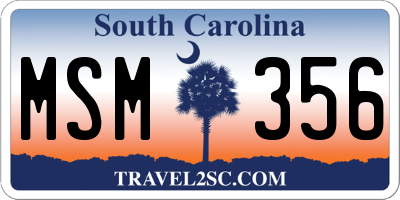 SC license plate MSM356