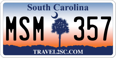 SC license plate MSM357