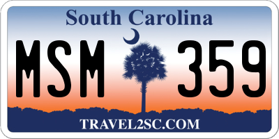 SC license plate MSM359