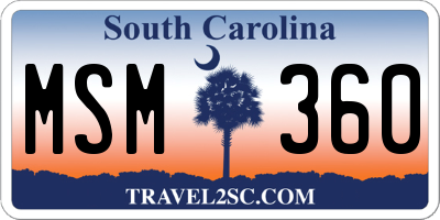 SC license plate MSM360