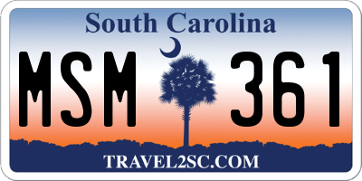 SC license plate MSM361