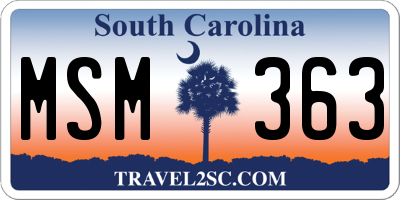 SC license plate MSM363