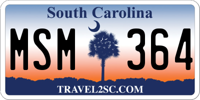 SC license plate MSM364