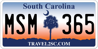 SC license plate MSM365