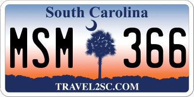 SC license plate MSM366