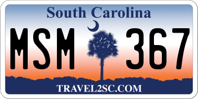 SC license plate MSM367
