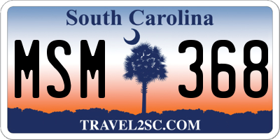 SC license plate MSM368