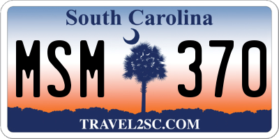 SC license plate MSM370
