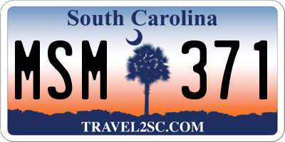 SC license plate MSM371