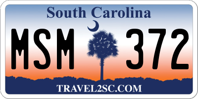SC license plate MSM372