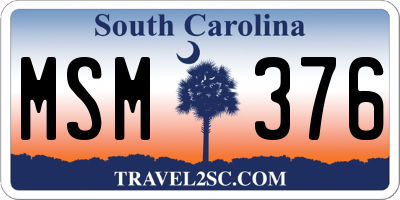 SC license plate MSM376