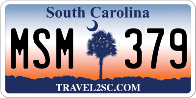 SC license plate MSM379