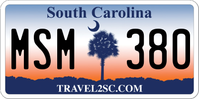 SC license plate MSM380