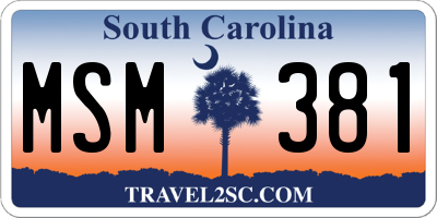 SC license plate MSM381