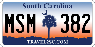 SC license plate MSM382