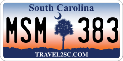 SC license plate MSM383