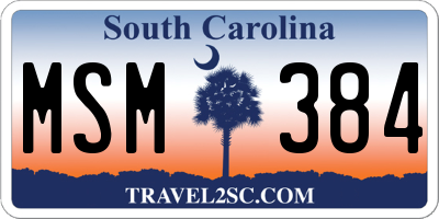 SC license plate MSM384