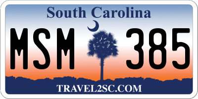 SC license plate MSM385