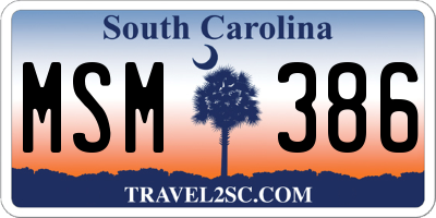SC license plate MSM386