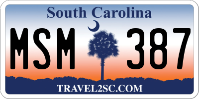 SC license plate MSM387