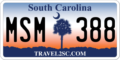 SC license plate MSM388