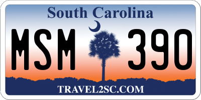 SC license plate MSM390