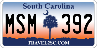SC license plate MSM392