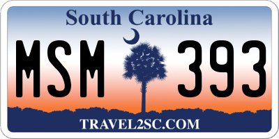 SC license plate MSM393