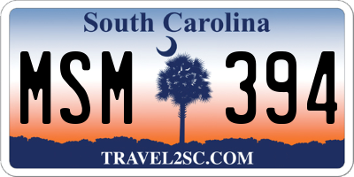 SC license plate MSM394