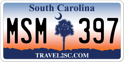 SC license plate MSM397